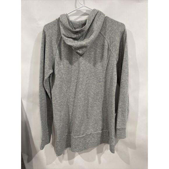 The North Face Womens Gray 1/4 Zip Patch Pocket Hoodie Pullover Med High Neck - Picture 4 of 10